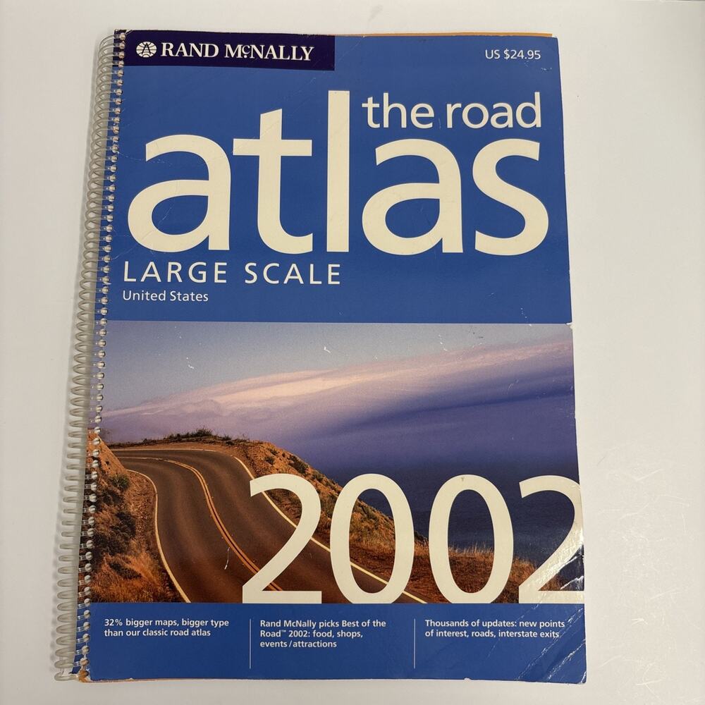 Vintage Rand McNally Road Atlas 2002 Large Scale Unites States Maps